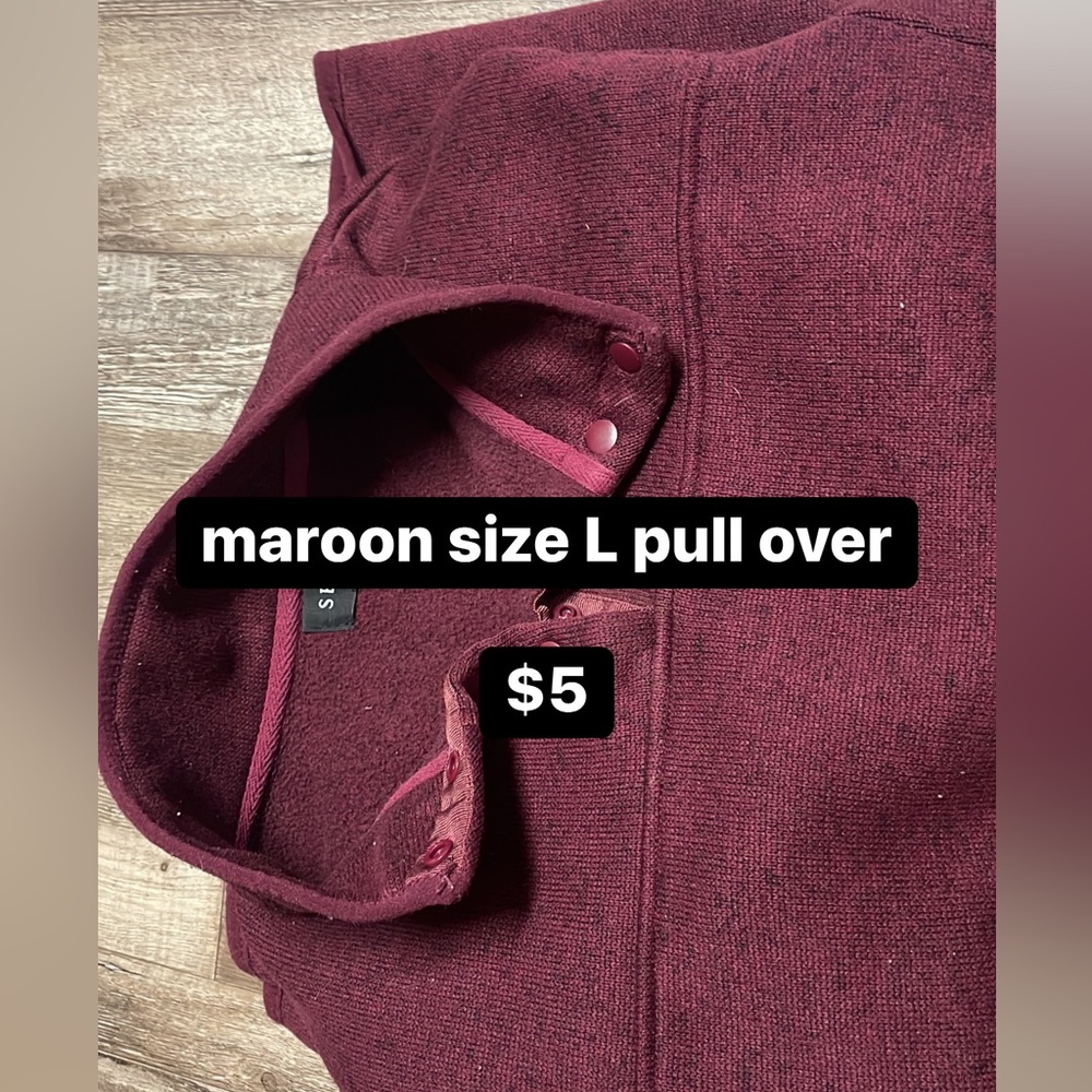 maroon pull over